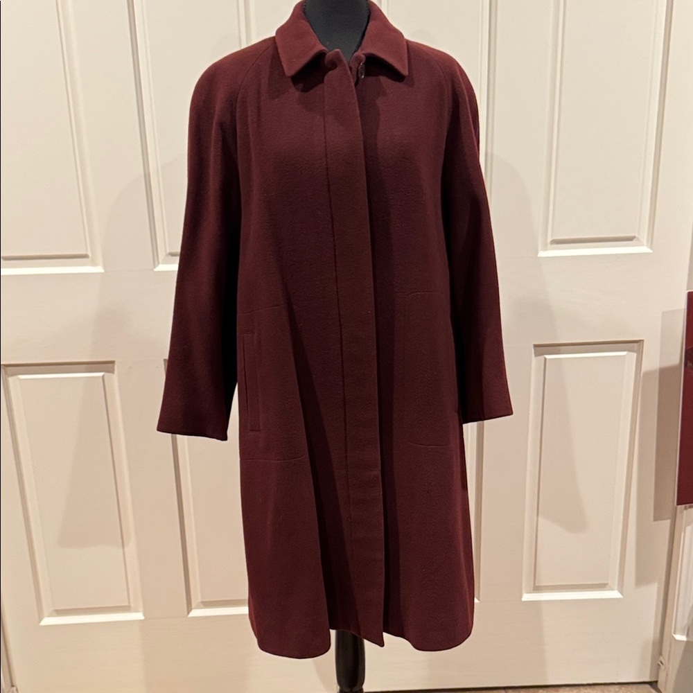 Calvin Klein Rich Burgundy Wool Coat